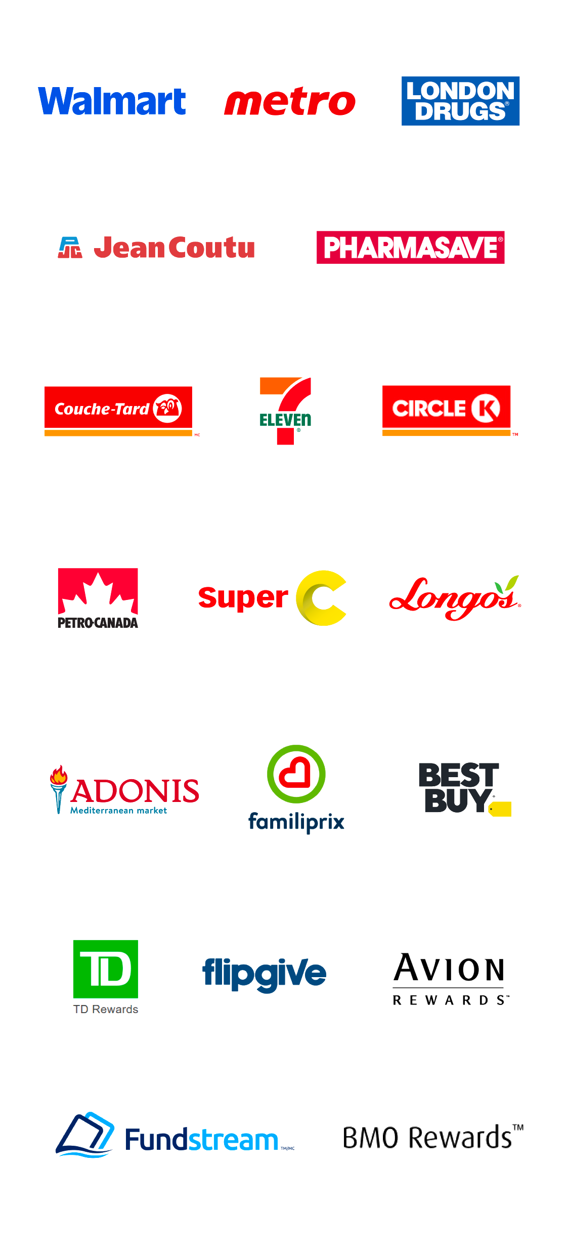 Anycard Retailers Logos